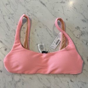 JCrew Ribbed Scoop Bikini Top, size Small